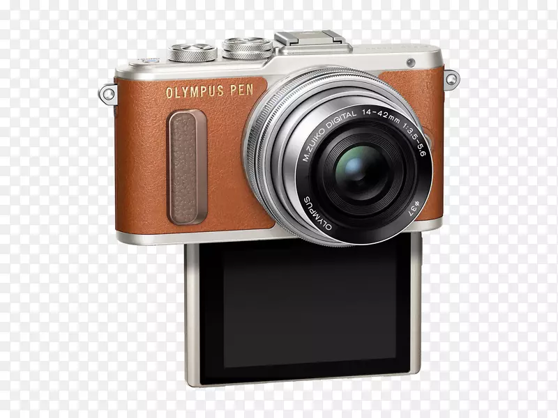 奥林巴斯笔e-pl 8 ez双变焦套件[Brown][国际版，无保修]无镜可互换镜头照相机奥林巴斯笔e-pl 8 14-42 mm ez镜头套件[Brown]-照相机