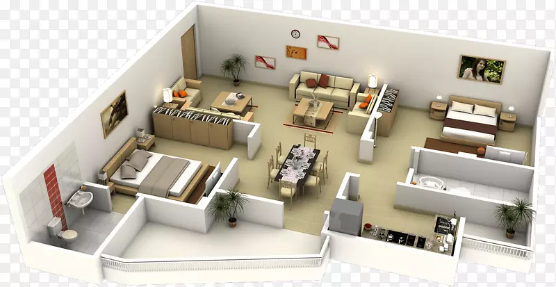 公寓室内设计服务房卧室平面图-公寓
