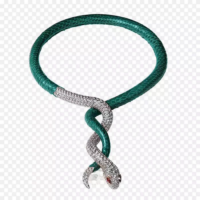 青绿色身体珠宝手镯项链-珠宝