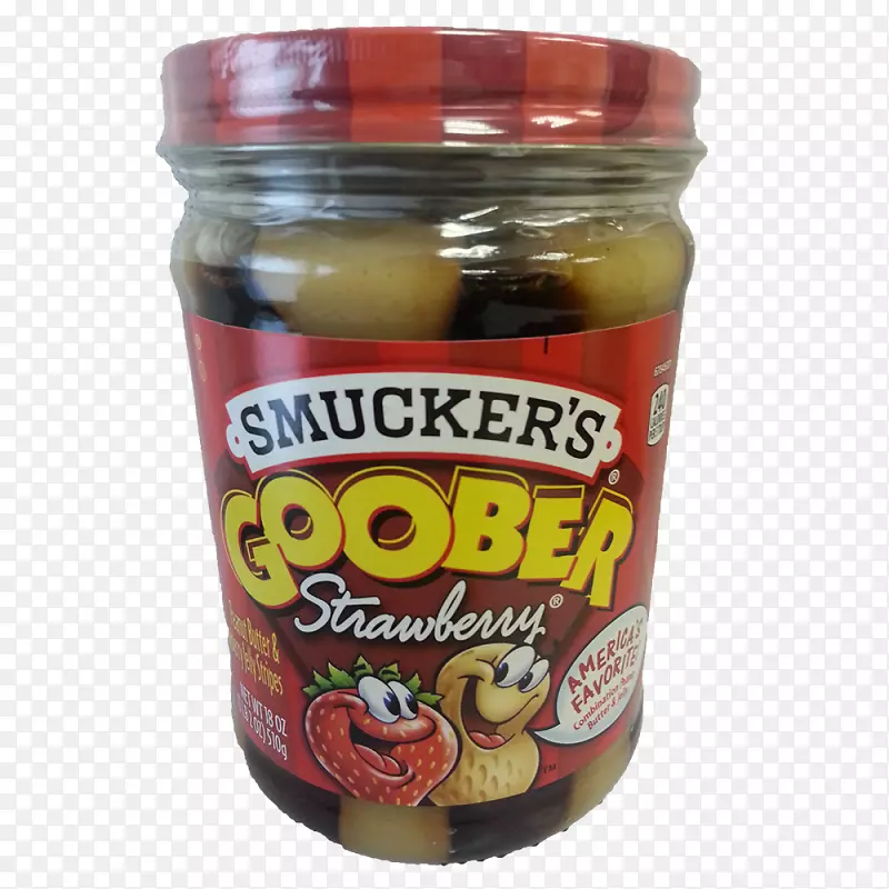 Goober喜欢花生酱和果冻三明治，棉花糖，奶油酱，草莓酱