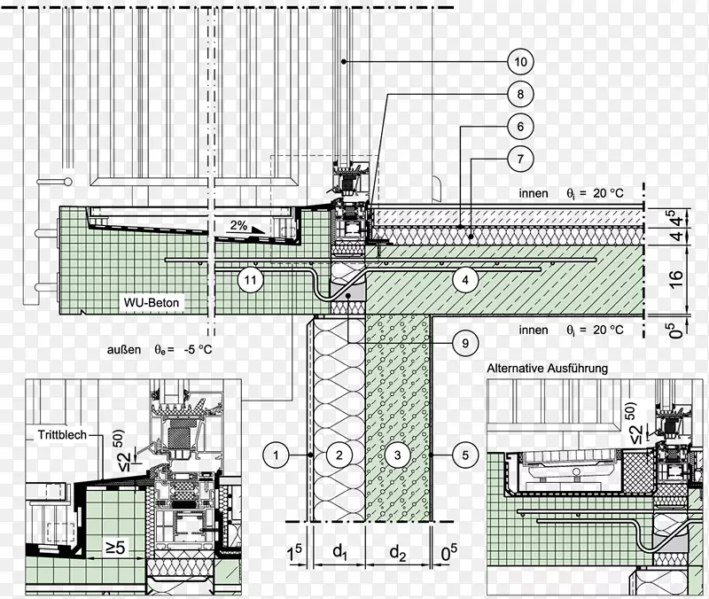 建筑立面阳台pfosten-riegelkonstruktion a islante térmico-建筑规划
