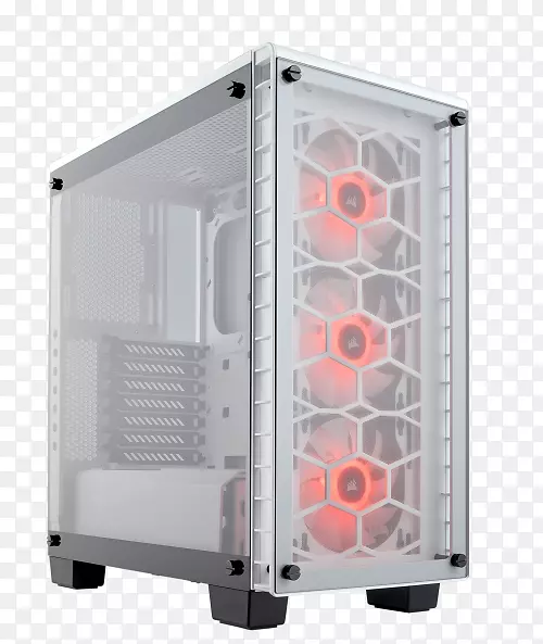 电脑机箱及机壳电源装置科塞尔水晶中塔电脑箱ATX Corsair系列led sp 120 rgb高性能箱式风扇冷却塔