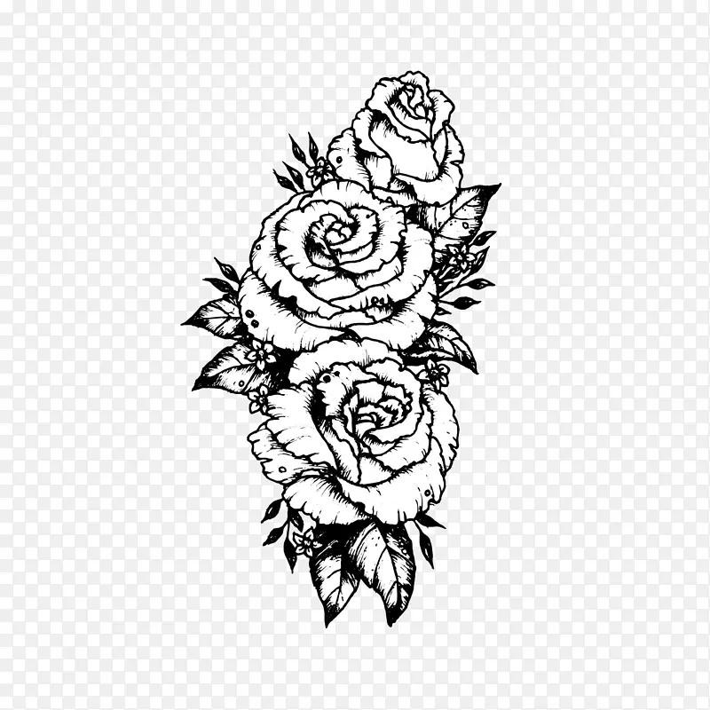 袖纹素描玫瑰-玫瑰