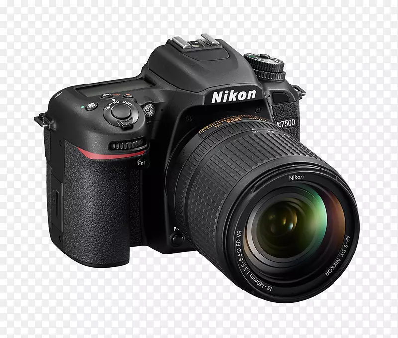 Af-s dx nikkor 18-140 mm f/3.5-5.6g ed vr数码单反尼康dx格式尼康d 7500相机机身，配有18-140 mm VR数码dslr试剂盒-黑色单反相机