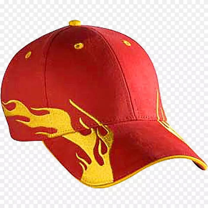 棒球帽奥托火焰图案刷过的棉斜纹三明治面罩六面板低型材基本产品.棒球帽