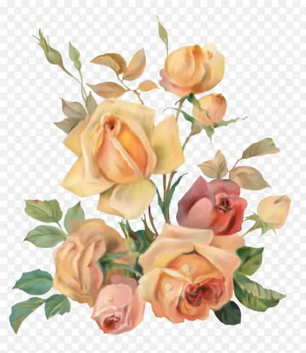 花园玫瑰土坯Photoshop剪贴画卷心菜png图片-棕色花朵