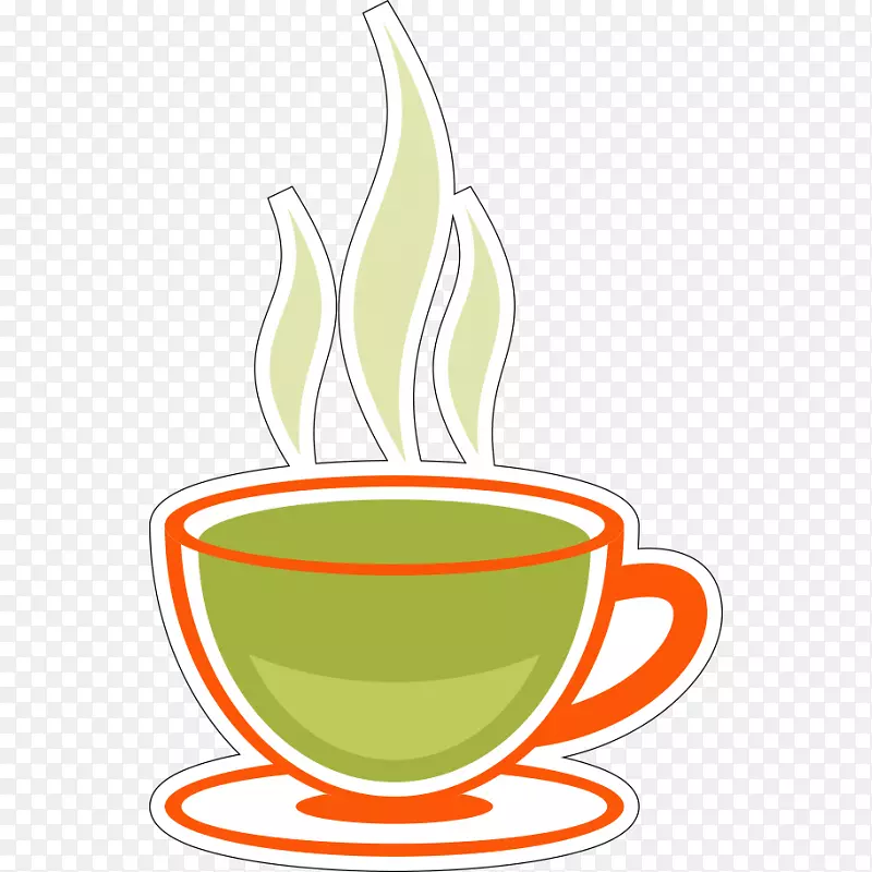 咖啡杯夹艺术食品线-绿茶