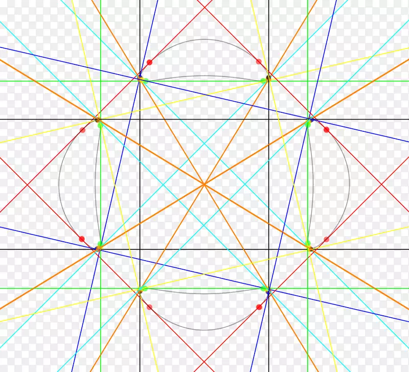 对称图案线点角线