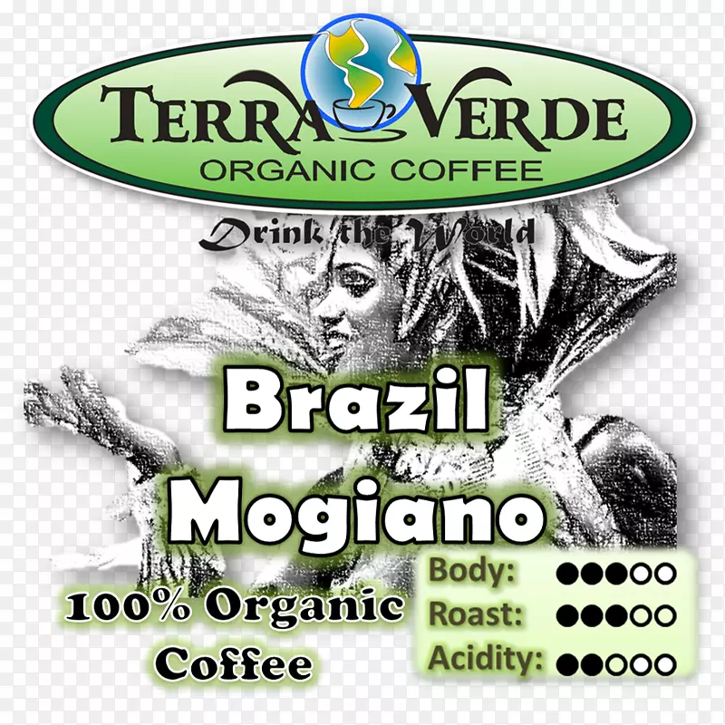 标志品牌字体绿色休闲-巴西咖啡