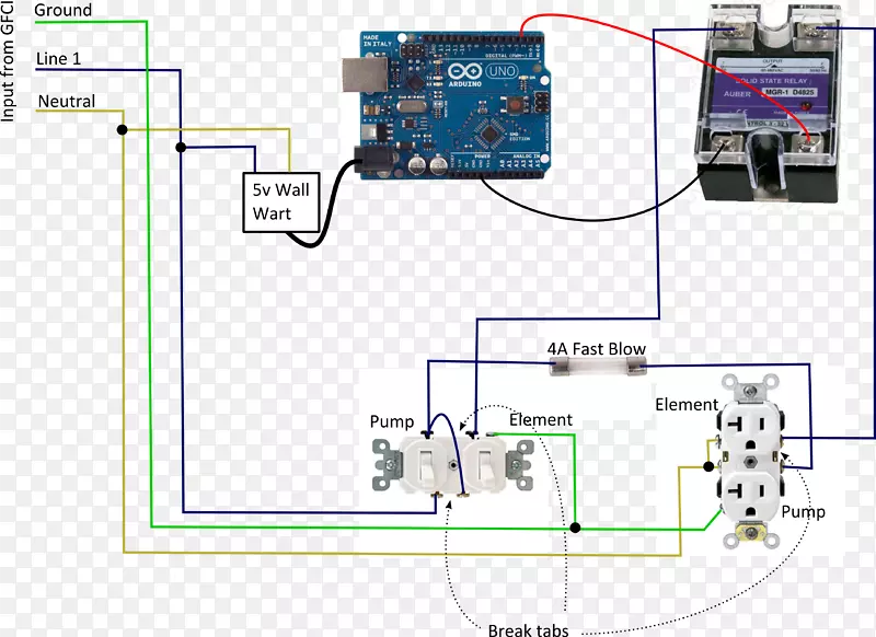 电力网接线图单片机Arduino-Trip&
