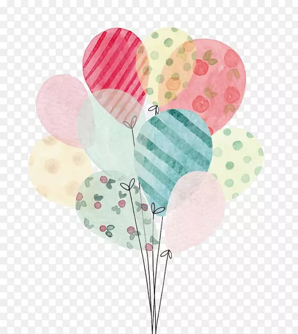 贺卡气球生日插画纸气球