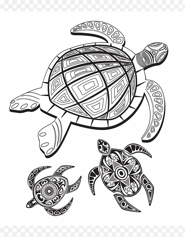 乌龟画线艺术着色书素描-创造性断口设计
