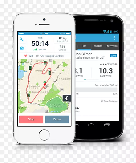 手机智能手机运行RunKeeper体能-健身房登陆页面