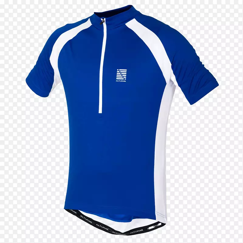 运动衫蓝袖运动衫自行车运动衫-白色短袖
