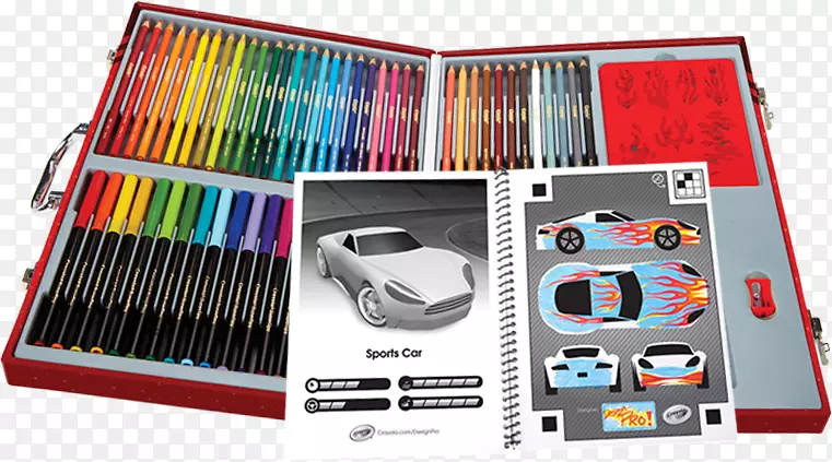 Crayola虚拟设计专业汽车收藏艺术套件五颜六色办公用品Crayola llc塑料车