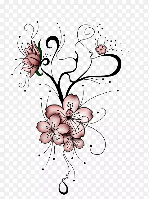 蝴蝶剪贴画花卉设计视觉艺术花卉-创意卡通边框