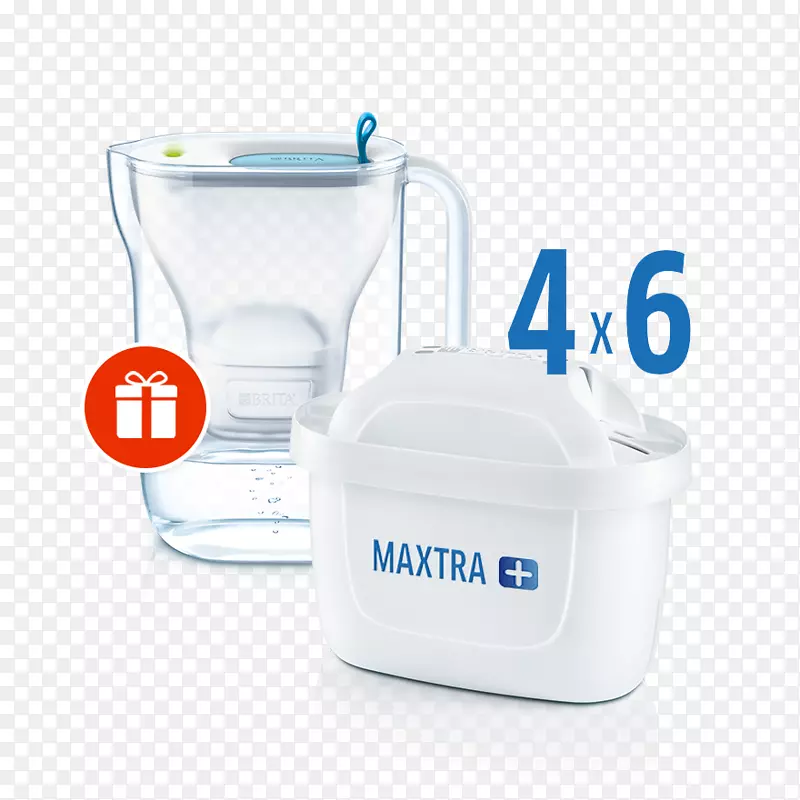 布瑞亚填充和享受风格-水过滤器罐-尺寸26.5 x 11厘米-高度27.5厘米-2.4 l-蓝色滤芯布瑞塔Maxtra+Brita GmbH过滤-实用应用