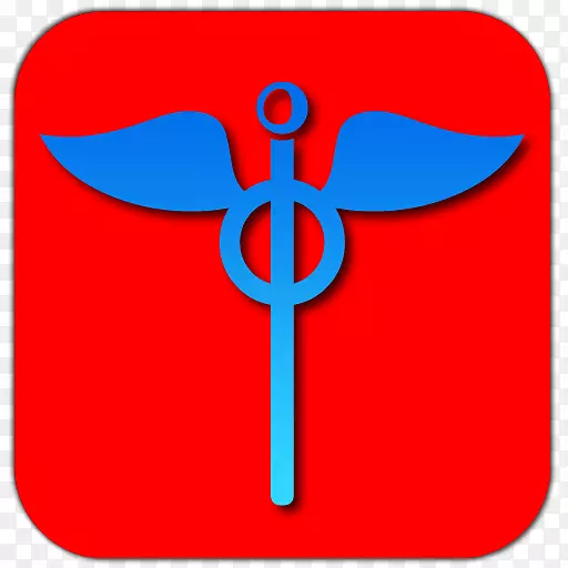 剪贴画杖的赫尔墨斯卡杜修斯作为药物的象征红色符号