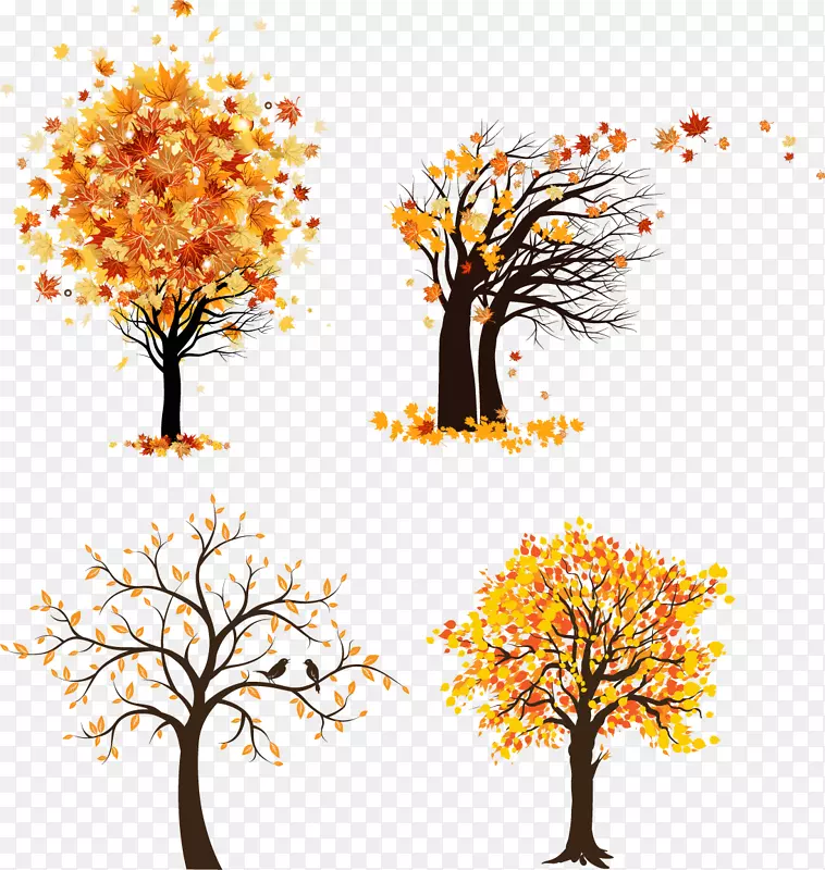 图形树剪贴画秋季枫树