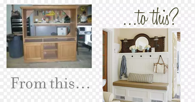 架桌家具是自己做的电视橱柜。