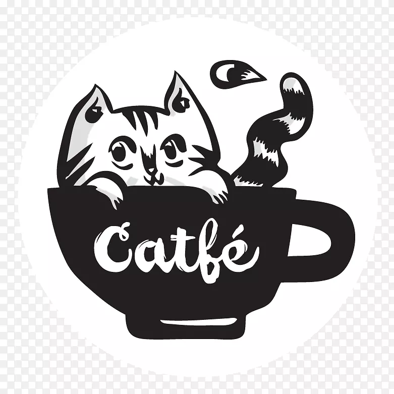 猫须咖啡馆-创意猫标志