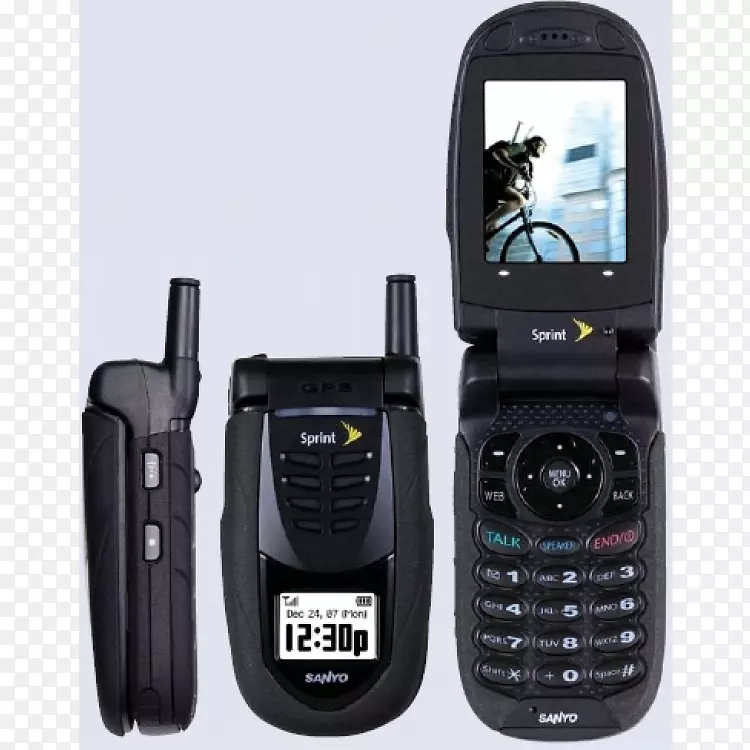 特色手机翻盖设计三洋PRO 700短跑手机捆绑，黑色冲刺公司坚固的电脑翻盖手机