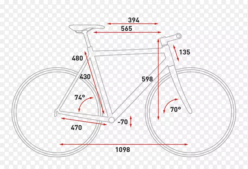 自行车车架自行车车轮自行车车把路自行车几何白色
