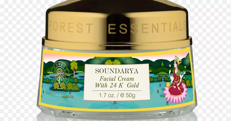 森林精华Soundarya美容身体油森林精华Soundarya放射霜配24克拉黄金和SPF 25印度面部-印度