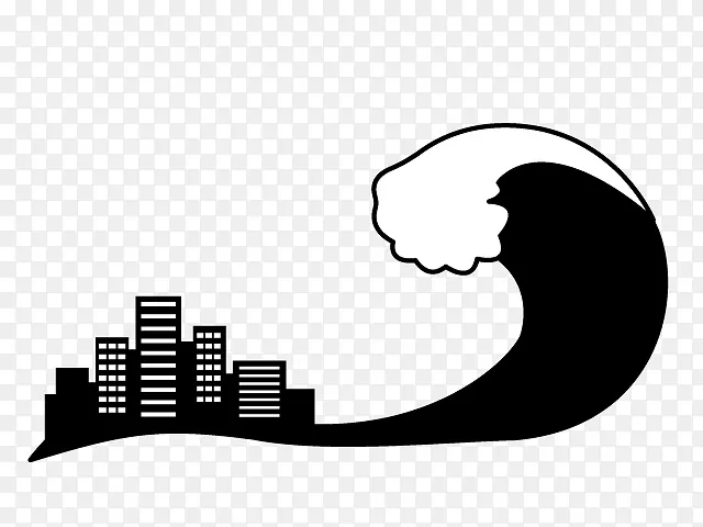 剪贴画海啸象形洪水自然灾害-海啸