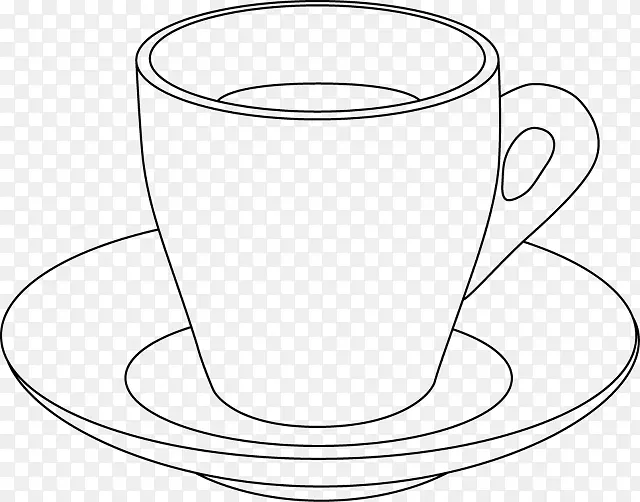 咖啡杯黑白碟茶杯-咖啡