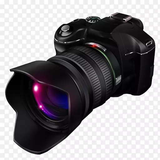 数码单镜头反射式照相机png网络图.照相机
