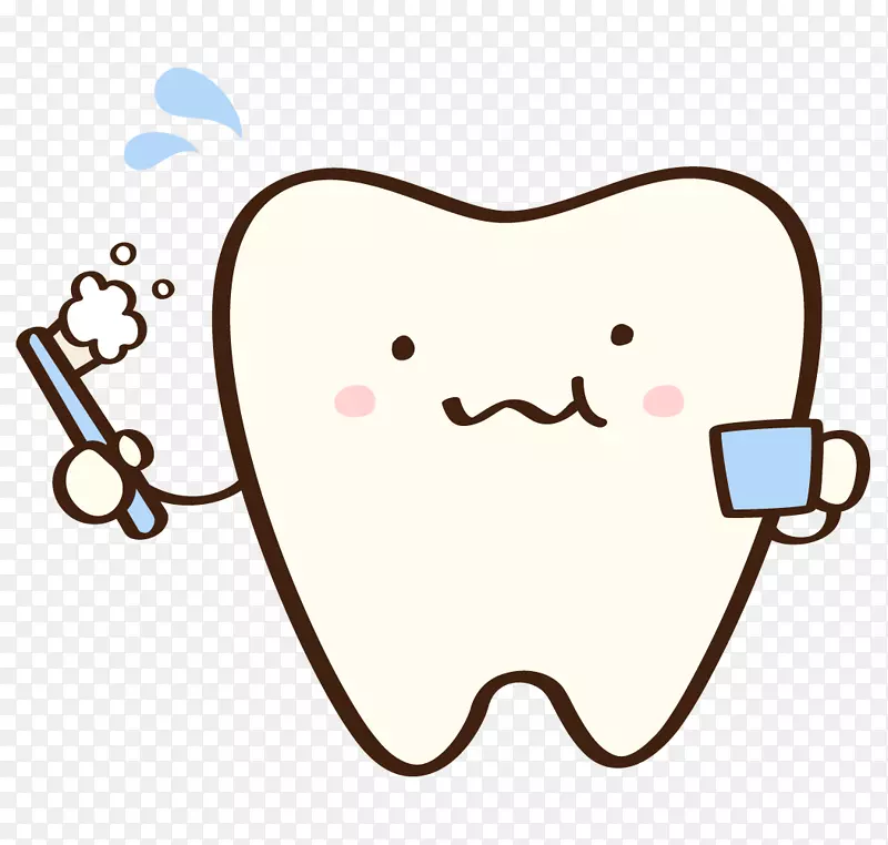 牙刷夹艺术牙医插图.牙刷