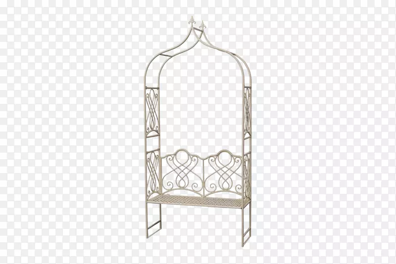长凳金银花花园-白色长椅