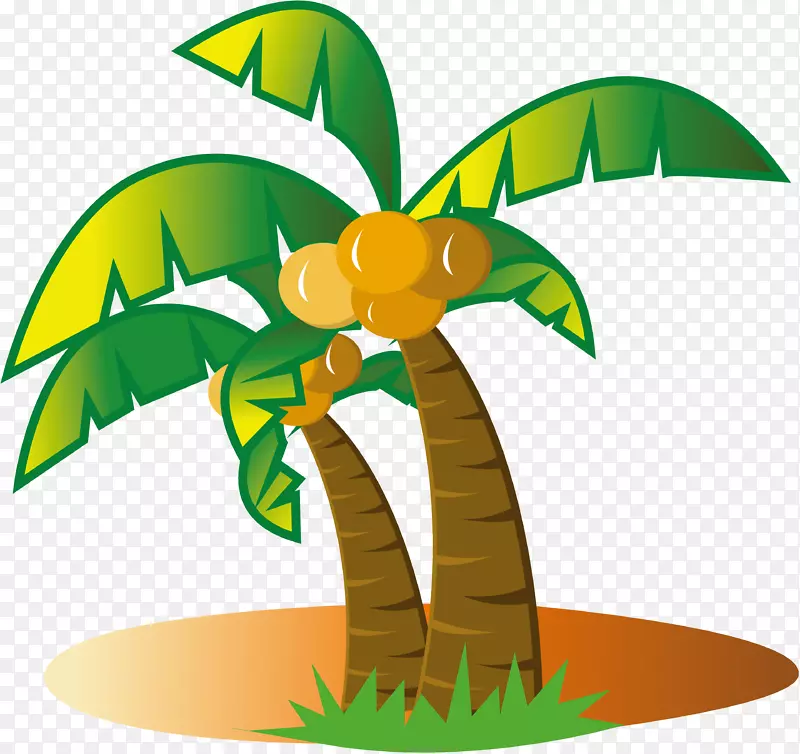 剪贴画棕榈树椰子叶ココヤシ-椰子