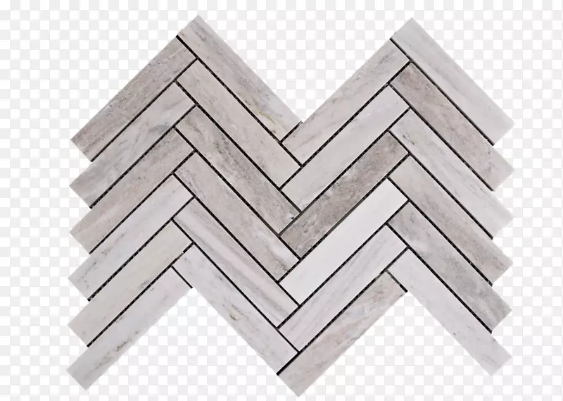 Carrara瓷砖镶嵌地板人字形图案-砖