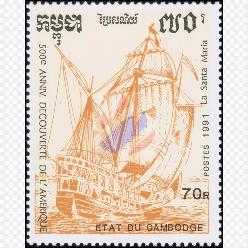 邮资邮票克里斯多佛哥伦布的航行图片布里甘廷插图-尼本弗劳斯三月号