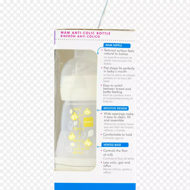 产品设计mam 2-包bpa免费瓶，5盎司，颜色可变化水婴儿结肠水。