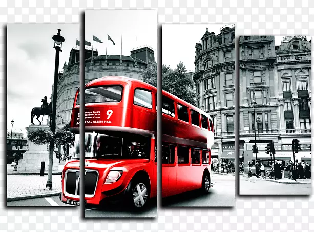 伦敦红色巴士礼品及纪念品印刷墙纸海报-巴士