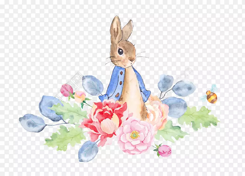 彼得兔子剪贴画的故事水彩画-彼得兔画