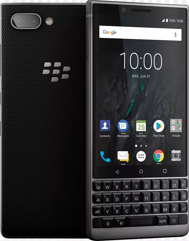 黑莓键盘2智能手机(解锁，64 GB，银色)黑莓手机-黑莓