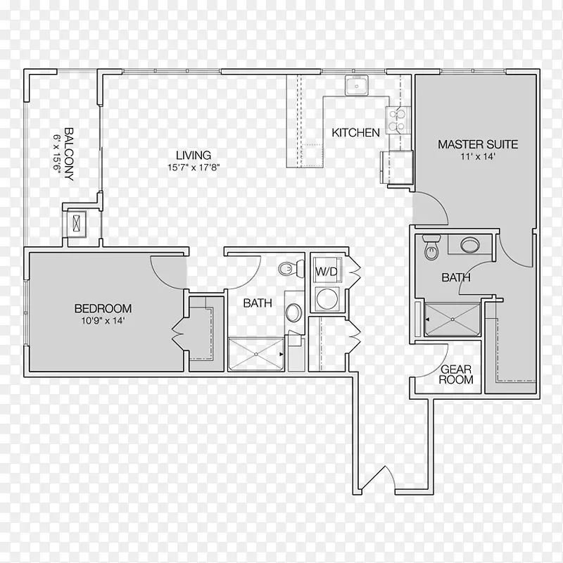 平面图公寓卧室绿地床平面图