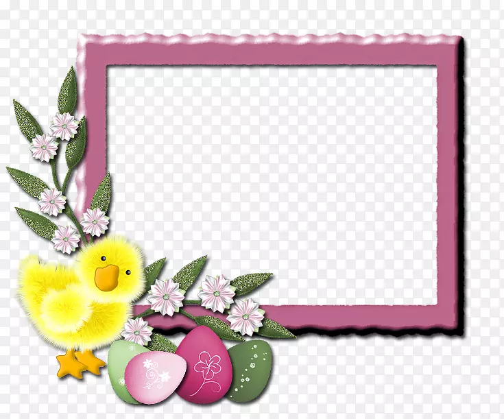 花设计复活节兔子画框摄影-复活节