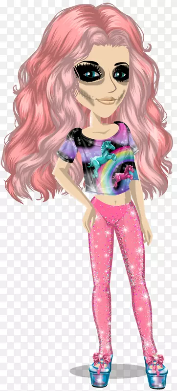 芭比棕色头发插图粉色m动画芭比