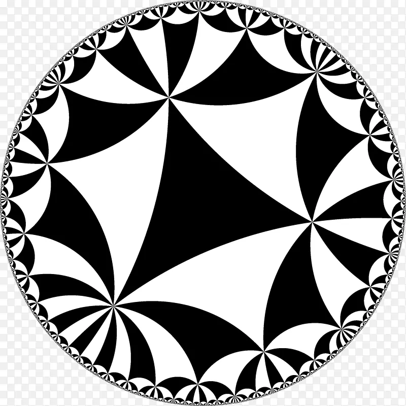 双曲几何双曲空间镶嵌Poincaré盘模型三角形-三角形