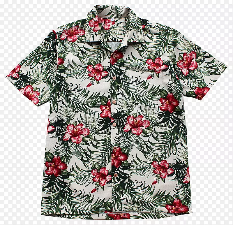 纺织花夏威夷衬衫