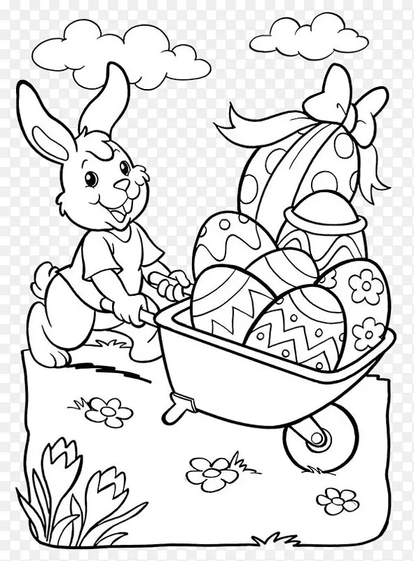 复活节兔子画彩绘书图片-复活节