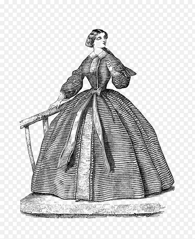 服装设计礼服素描图案-维多利亚女装