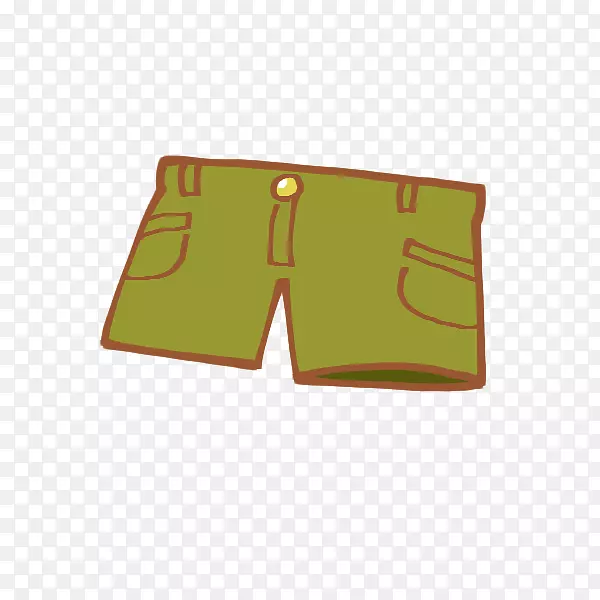 绿色产品设计长方形短裤-服装