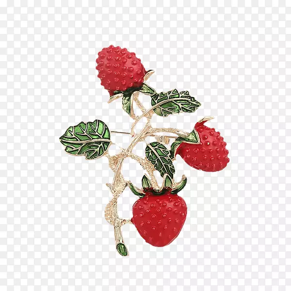 草莓胸针妇女-草莓