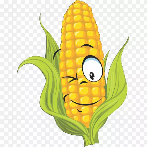玉米上的玉米芯绘图图形玉米剪贴画甜玉米剪贴画